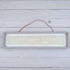 Wood Box Sign Let Love Grow Tabletop Wall Farmhouse